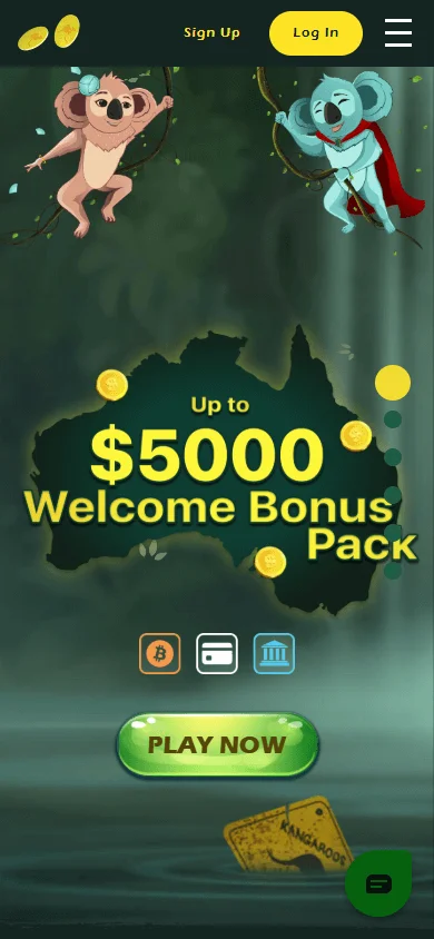 Two Up Casino home interface on a mobile device